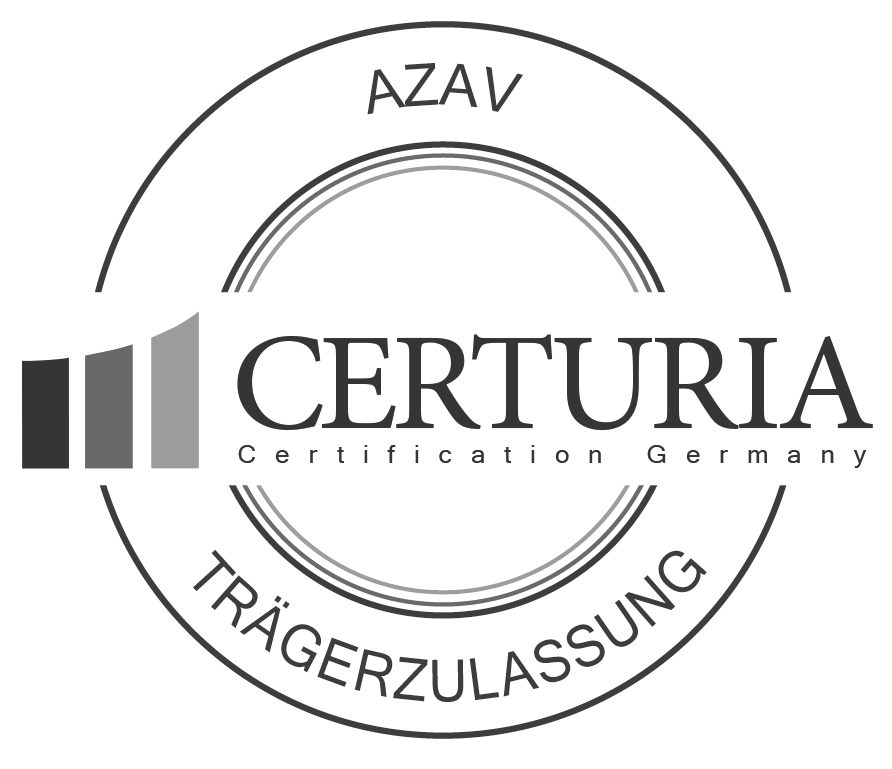 Certuria Siegel AZAV_B GRAU(Vektoren, CMYK, Farbe)